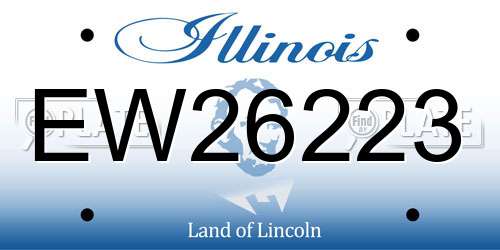 EW26223 Illinois License Plate