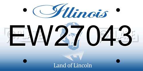 EW27043 Illinois License Plate