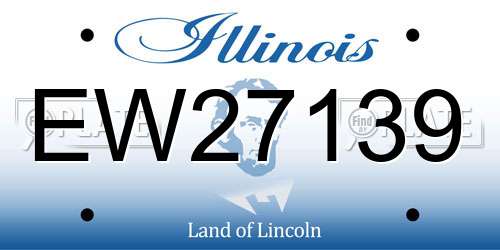 EW27139 Illinois License Plate