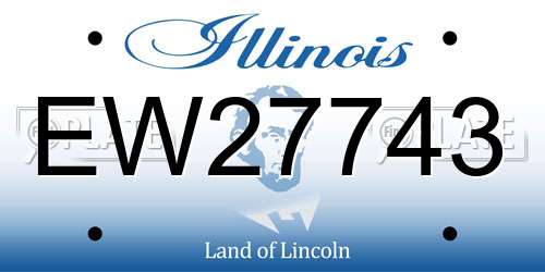 EW27743 Illinois License Plate
