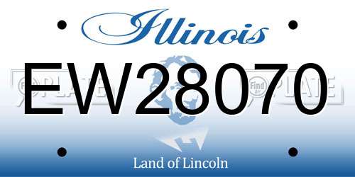 EW28070 Illinois License Plate