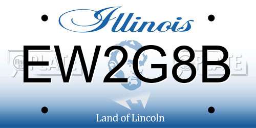 EW2G8B Illinois License Plate