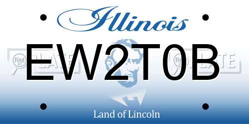 EW2T0B Illinois License Plate