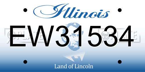 EW31534 Illinois License Plate