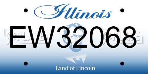 EW32068 Illinois License Plate