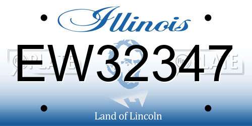EW32347 Illinois License Plate
