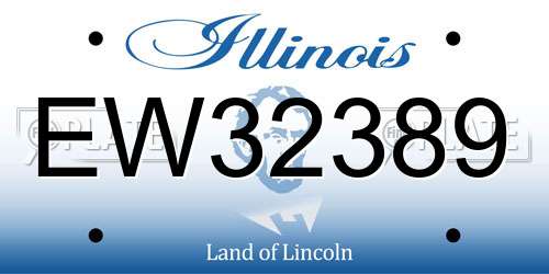 EW32389 Illinois License Plate