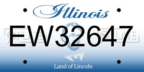 EW32647 Illinois License Plate