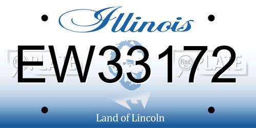 EW33172 Illinois License Plate