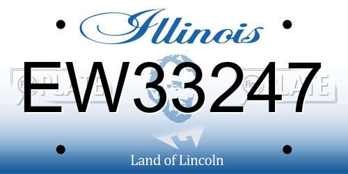 EW33247 Illinois License Plate