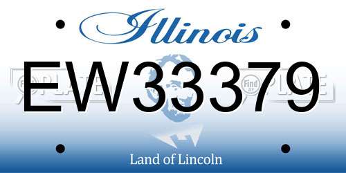 EW33379 Illinois License Plate
