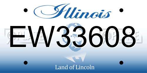 EW33608 Illinois License Plate