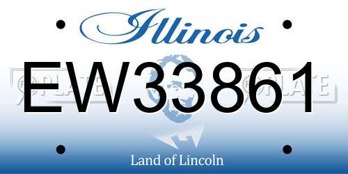 EW33861 Illinois License Plate