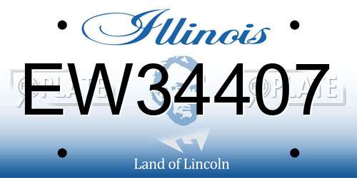EW34407 Illinois License Plate
