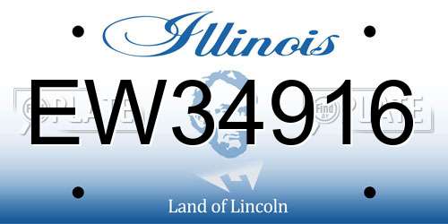 EW34916 Illinois License Plate