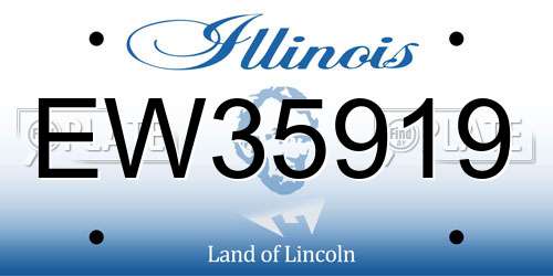 EW35919 Illinois License Plate
