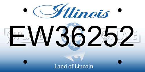 EW36252 Illinois License Plate