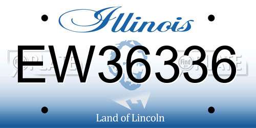 EW36336 Illinois License Plate