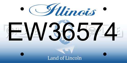 EW36574 Illinois License Plate
