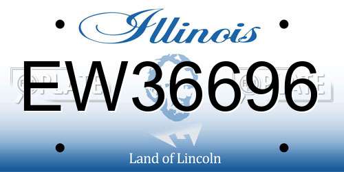 EW36696 Illinois License Plate