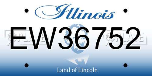 EW36752 Illinois License Plate