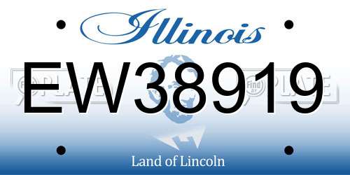 EW38919 Illinois License Plate