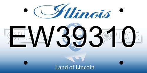 EW39310 Illinois License Plate