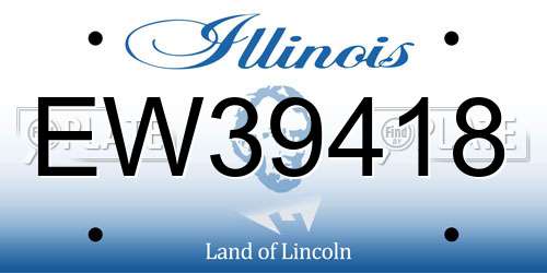 EW39418 Illinois License Plate