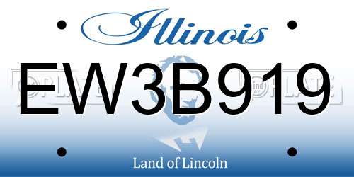 EW3B919 Illinois License Plate