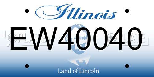 EW40040 Illinois License Plate