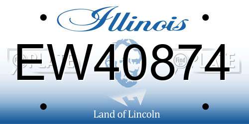 EW40874 Illinois License Plate