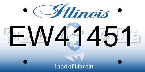 EW41451 Illinois License Plate