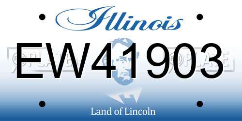EW41903 Illinois License Plate