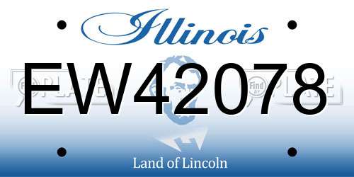 EW42078 Illinois License Plate