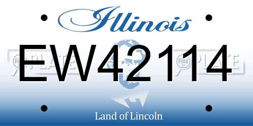 EW42114 Illinois License Plate