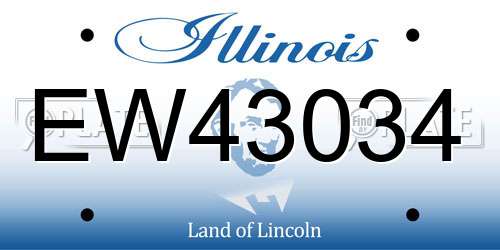 EW43034 Illinois License Plate