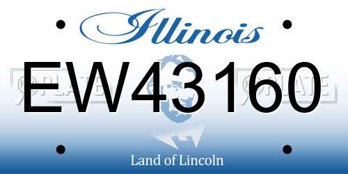 EW43160 Illinois License Plate