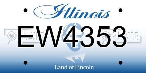 EW4353 Illinois License Plate