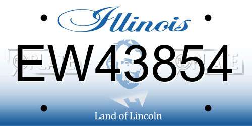 EW43854 Illinois License Plate