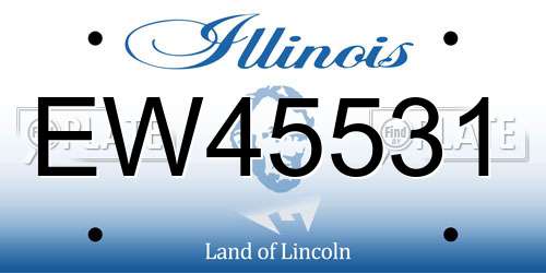 EW45531 Illinois License Plate