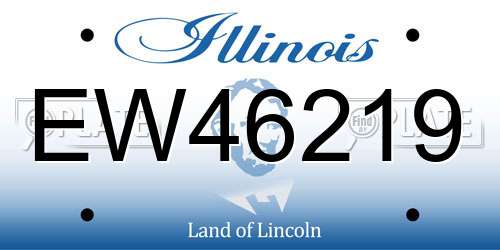 EW46219 Illinois License Plate