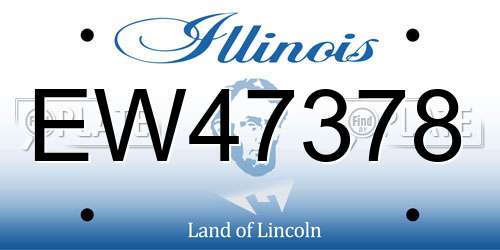 EW47378 Illinois License Plate
