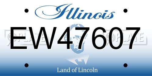 EW47607 Illinois License Plate