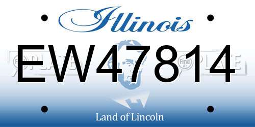 EW47814 Illinois License Plate