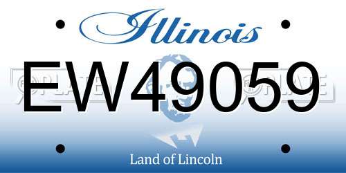 EW49059 Illinois License Plate