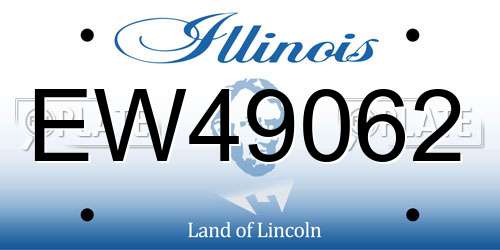EW49062 Illinois License Plate