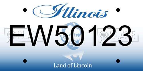 EW50123 Illinois License Plate