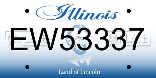 EW53337 Illinois License Plate