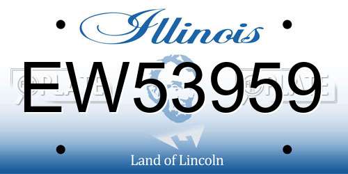 EW53959 Illinois License Plate