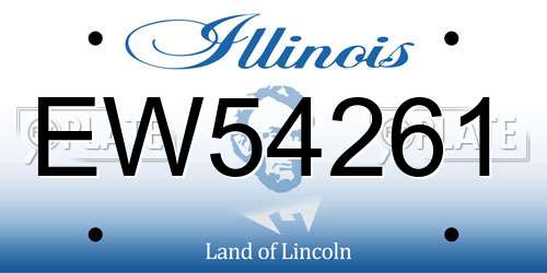 EW54261 Illinois License Plate